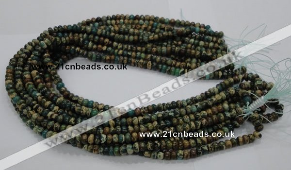 CIJ09 15.5 inches 6*12mm rondelle impression jasper beads wholesale