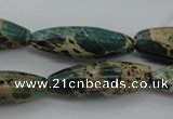 CIJ103 15.5 inches 10*30mm rice impression jasper beads wholesale