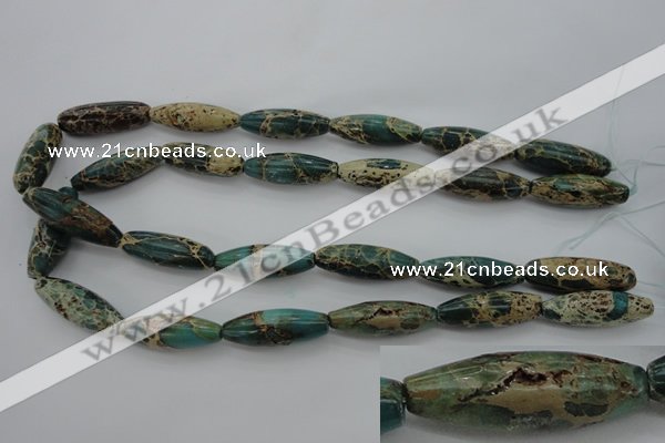 CIJ103 15.5 inches 10*30mm rice impression jasper beads wholesale