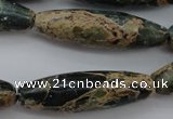 CIJ104 15.5 inches 12*40mm rice impression jasper beads wholesale