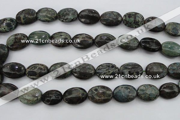 CIJ112 15.5 inches 13*18mm oval dyed impression jasper beads wholesale
