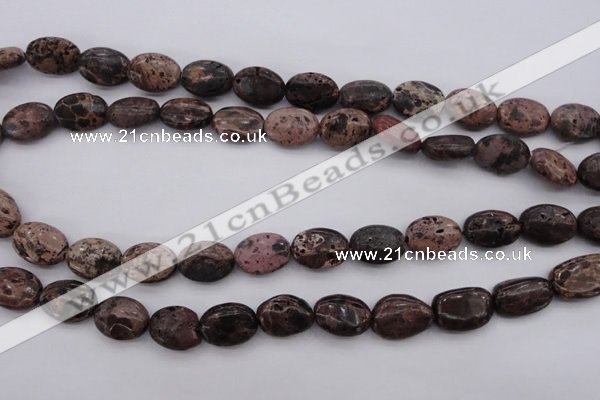 CIJ121 15.5 inches 10*14mm oval dyed impression jasper beads wholesale