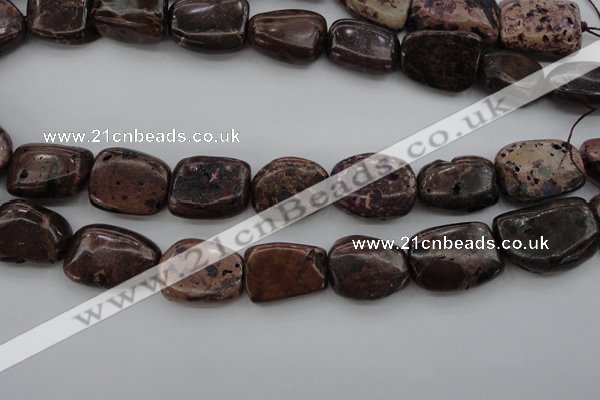 CIJ130 15.5 inches 15*18mm – 18*25mm freeform dyed impression jasper beads