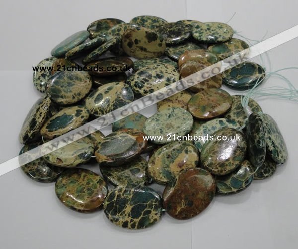 CIJ16 15.5 inches 30*40mm oval impression jasper beads wholesale