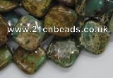 CIJ23 15.5 inches 16*16mm diamond impression jasper beads wholesale