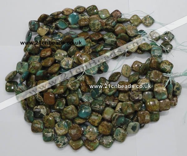 CIJ23 15.5 inches 16*16mm diamond impression jasper beads wholesale