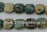 CIJ52 15.5 inches 12*12mm square impression jasper beads wholesale