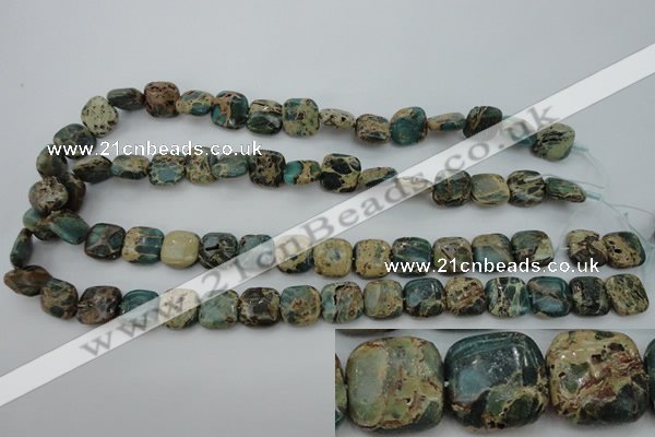 CIJ52 15.5 inches 12*12mm square impression jasper beads wholesale