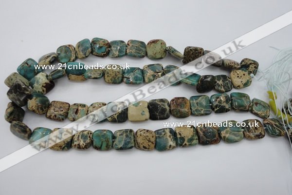 CIJ53 15.5 inches 15*15mm square impression jasper beads wholesale