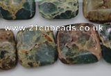 CIJ56 15.5 inches 20*20mm square impression jasper beads wholesale