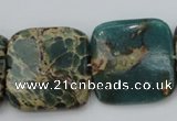 CIJ57 15.5 inches 25*25mm square impression jasper beads wholesale