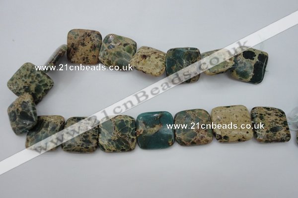 CIJ57 15.5 inches 25*25mm square impression jasper beads wholesale