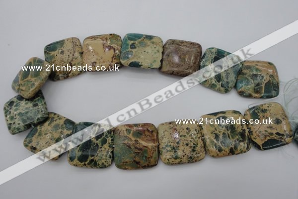 CIJ58 15.5 inches 30*30mm square impression jasper beads wholesale