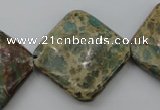 CIJ64 15.5 inches 26*26mm diamond impression jasper beads wholesale