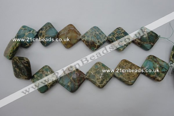 CIJ64 15.5 inches 26*26mm diamond impression jasper beads wholesale