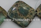 CIJ65 15.5 inches 30*30mm diamond impression jasper beads wholesale