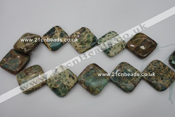 CIJ65 15.5 inches 30*30mm diamond impression jasper beads wholesale