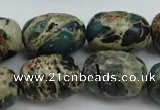 CIJ90 15.5 inches 10*14mm drum impression jasper beads wholesale