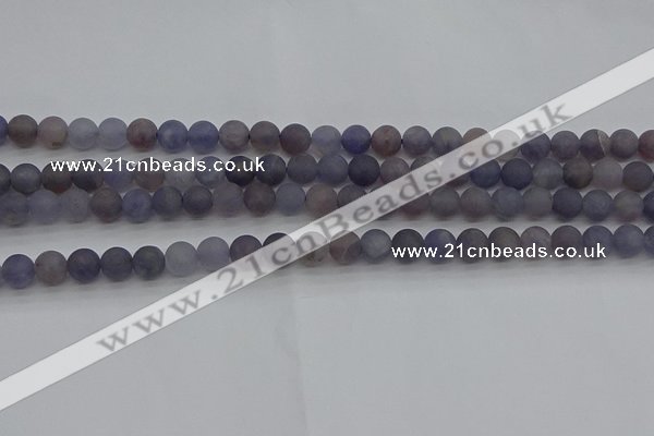 CIL108 15.5 inches 4mm round matte iolite gemstone beads