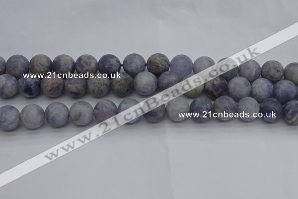 CIL111 15.5 inches 10mm round matte iolite gemstone beads