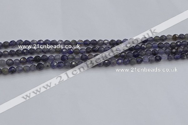 CIL117 15.5 inches 4mm faceted round iolite gemstone beads