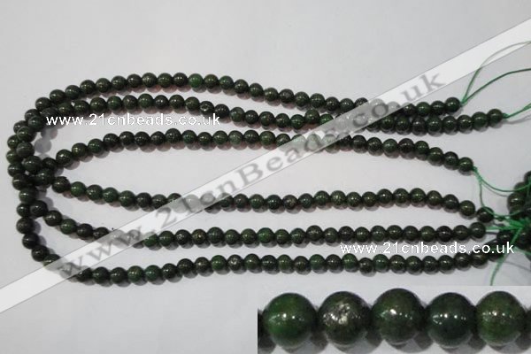 CIS01 15.5 inches 6mm round green iron stone beads wholesale