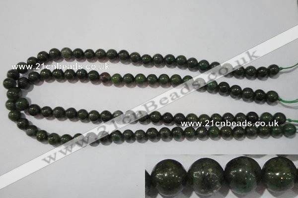 CIS02 15.5 inches 8mm round green iron stone beads wholesale