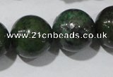 CIS05 15.5 inches 14mm round green iron stone beads wholesale