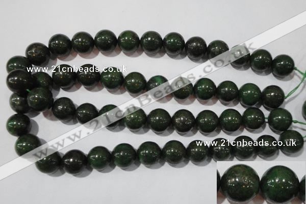 CIS06 15.5 inches 16mm round green iron stone beads wholesale