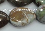 CJA05 15.5 inches 20*30mm teardrop green jasper beads wholesale