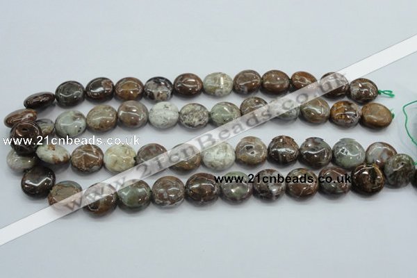 CJA06 15.5 inches 16mm coin green jasper beads wholesale