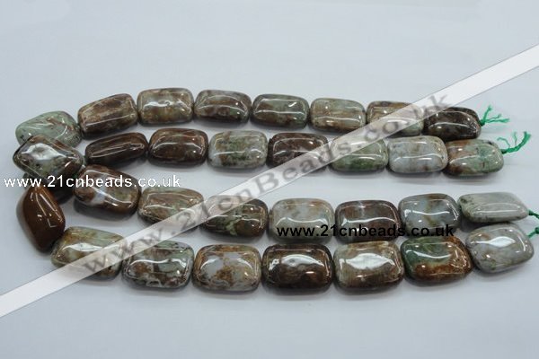 CJA10 15.5 inches 18*25mm rectangle green jasper beads wholesale