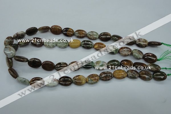 CJA18 15.5 inches 12*16mm oval green jasper beads wholesale