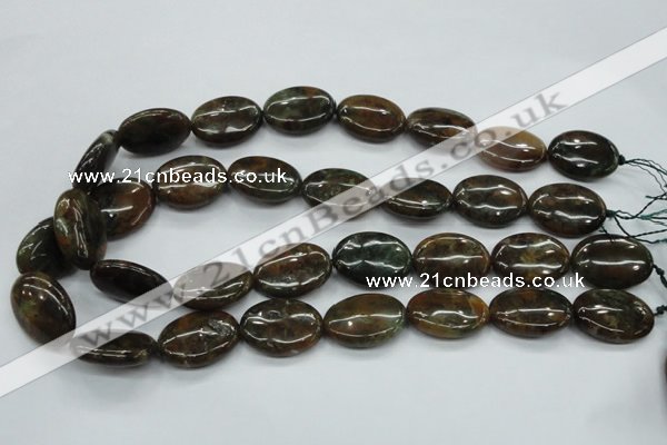 CJA21 15.5 inches 18*25mm oval green jasper beads wholesale