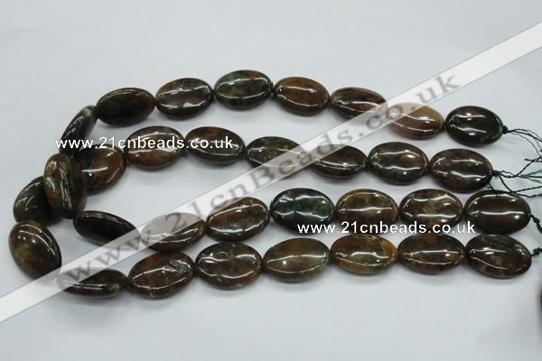 CJA21 15.5 inches 18*25mm oval green jasper beads wholesale