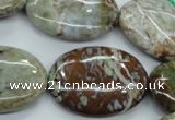 CJA23 15.5 inches 22*30mm oval green jasper beads wholesale