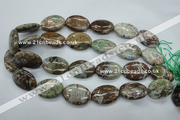 CJA23 15.5 inches 22*30mm oval green jasper beads wholesale