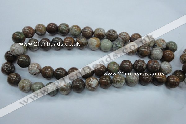 CJA38 15.5 inches 14mm round green jasper beads wholesale