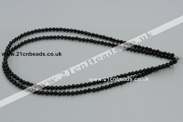 CJB01 16 inches 4mm round natural jet gemstone beads wholesale