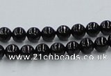 CJB02 16 inches 6mm round natural jet gemstone beads wholesale