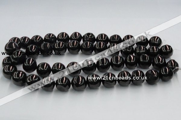 CJB05 16 inches 18mm round natural jet gemstone beads wholesale