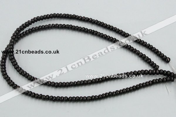 CJB09 16 inches 4*6mm rondelle natural jet gemstone beads wholesale