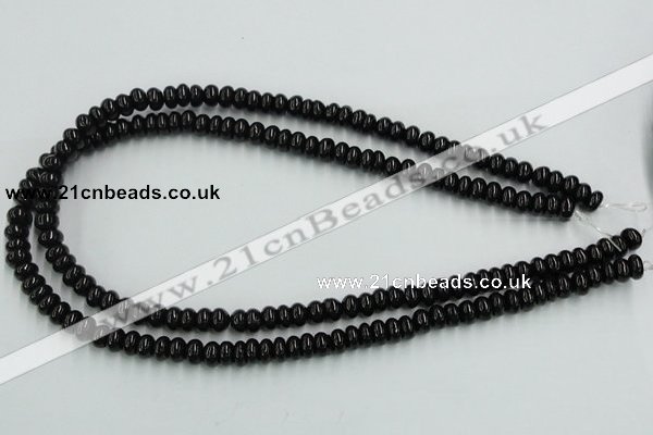 CJB10 16 inches 5*8mm rondelle natural jet gemstone beads wholesale