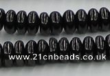 CJB11 16 inches 6*12mm rondelle natural jet gemstone beads wholesale