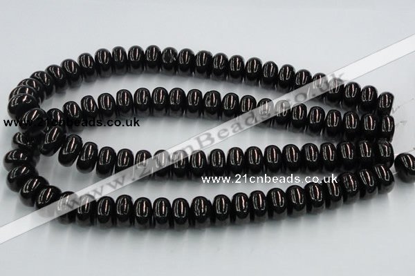 CJB12 16 inches 9*16mm rondelle natural jet gemstone beads wholesale