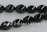 CJB15 16 inches 8*12mm twisted rice natural jet gemstone beads wholesale