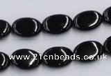 CJB17 16 inches 10*14mm oval natural jet gemstone beads wholesale