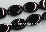 CJB18 16 inches 13*18mm oval natural jet gemstone beads wholesale