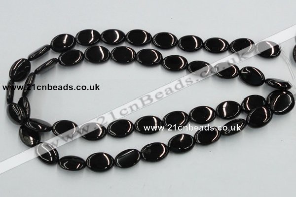 CJB18 16 inches 13*18mm oval natural jet gemstone beads wholesale