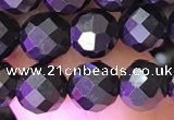 CJB201 15.5 inches 6mm faceted round jet beads wholesale